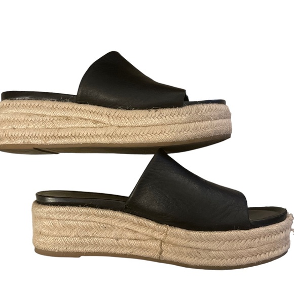 Lovely Franco Sarto soft leather slip on espadrille and open toe - Picture 4 of 8